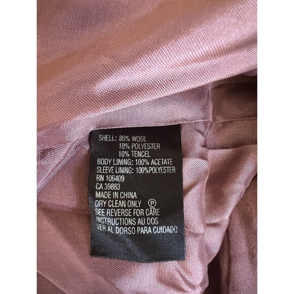 Tahari Brown Pink Polka Dots Light Tweed Blazer Pockets 3 Button, Size 4P - Picture 12 of 12